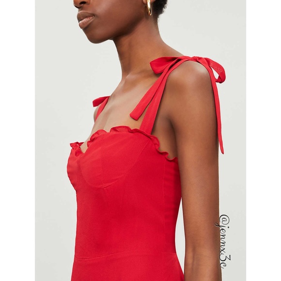 ❌[SOLD]❌Reformation Christine Dress || Lipstick - Picture 3 of 16